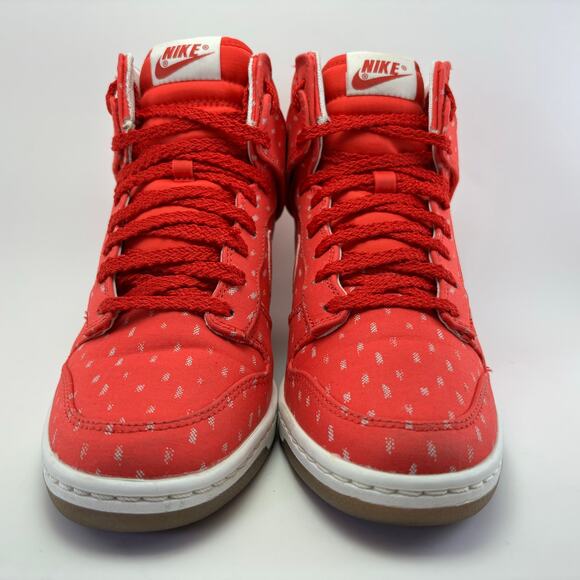 NIKE “Dunk Sky Hi Print “Hyper Red” Sneaker Heels Women’s Size 8.5 - Picture 2 of 12